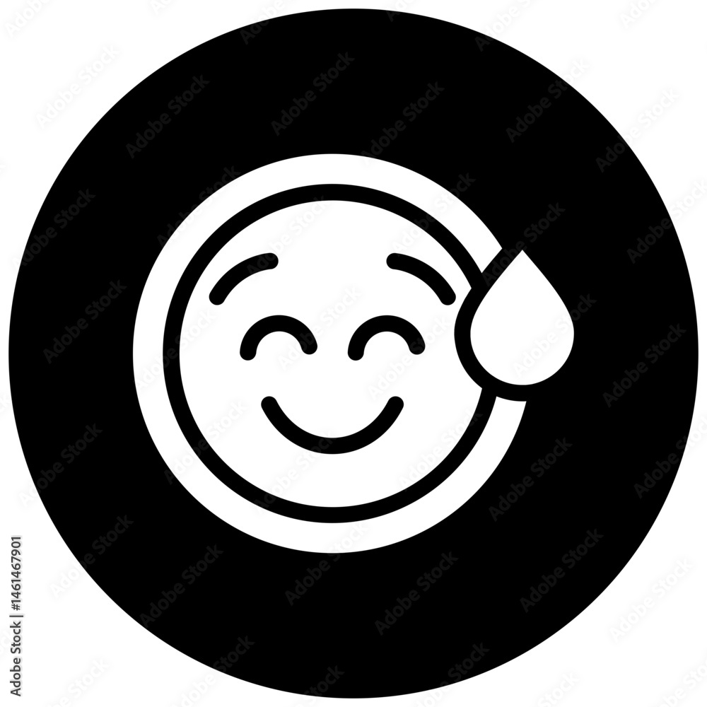 Obraz premium Grinning Face with Sweat Icon