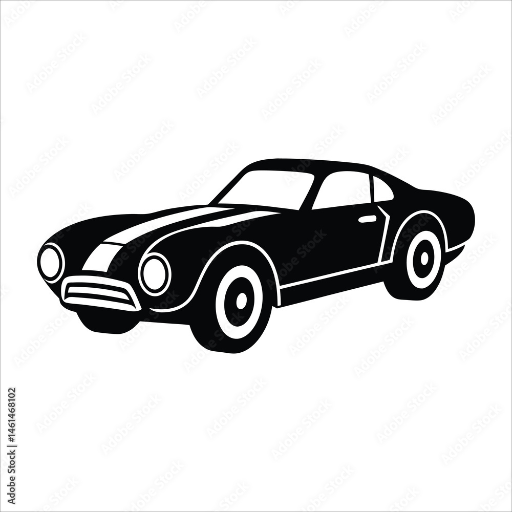 Fototapeta premium Classic Vintage Race Car Illustration, Iconic Retro Racing Vehicle Design