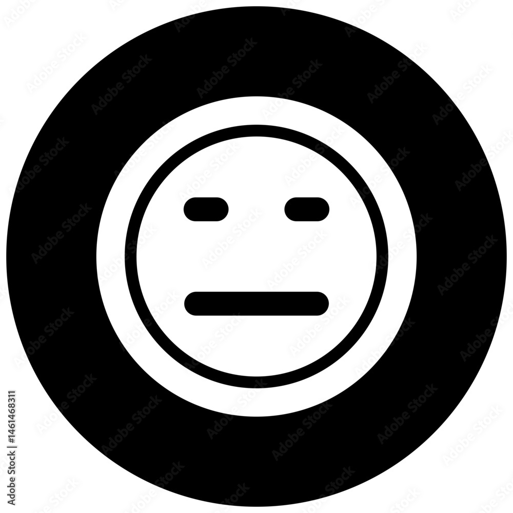 Fototapeta premium Expressionless Face Icon