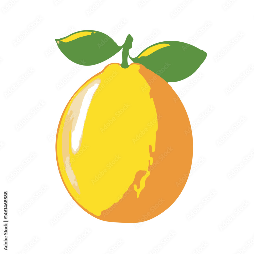Flat vector illustration of a lemon Flat vector illustration of a lemon