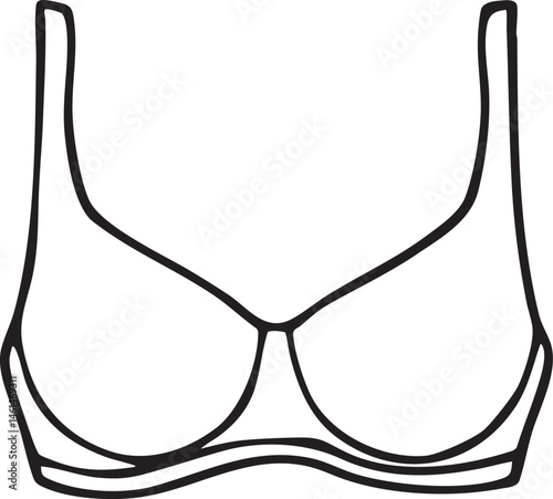 A simple drawing depicts a delicate bra's form.