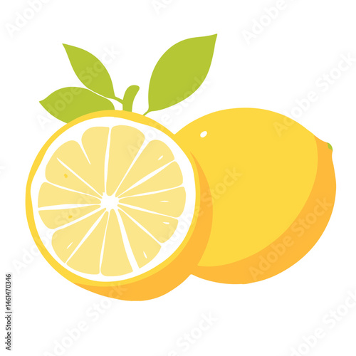 Flat vector illustration of a lemon 