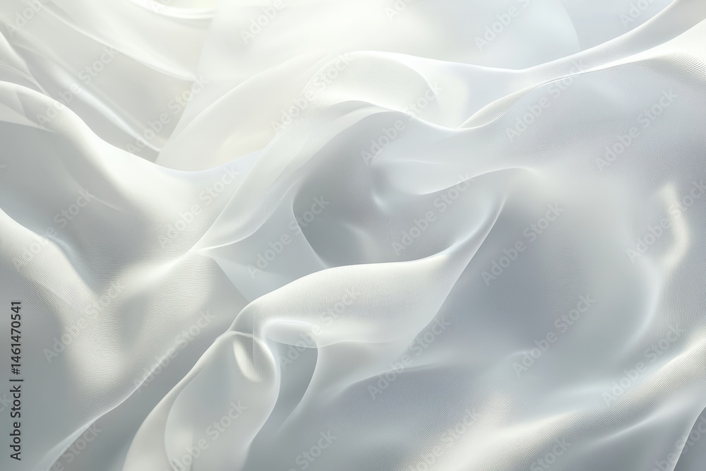 Obraz premium Soft, flowing white fabric drapes in elegant folds.