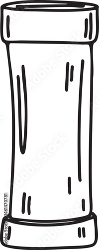A simple vertical cylinder stands upright against a dark background.