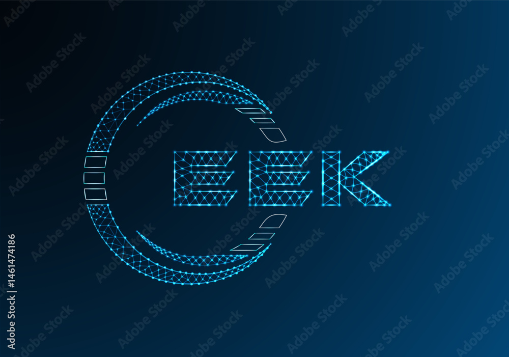 Naklejka premium EEK low poly letter logo vector design. EEK lower poly logo design. Low poly logo.