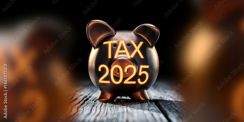 Naklejka premium Dark metal piggy bank displays 