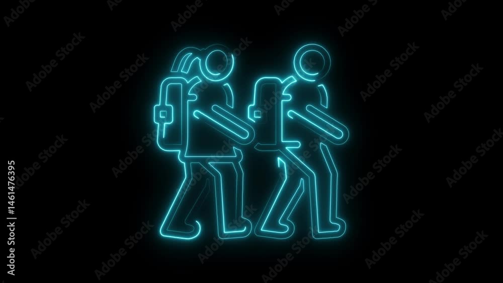 Hyperrealistic animated Neon Male and Female in trendy stylish colors Hyperrealistic animated Neon Male and Female in trendy stylish colors