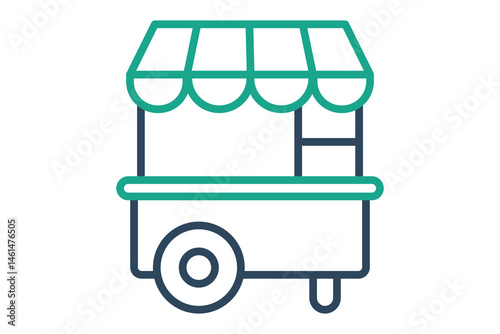 Food cart icon. line icon style. icon related to catering services bringing food. catering elements vector illustration