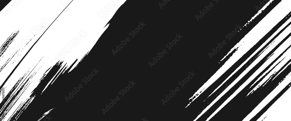 Vector abstract style black paintbrush design banner templates
