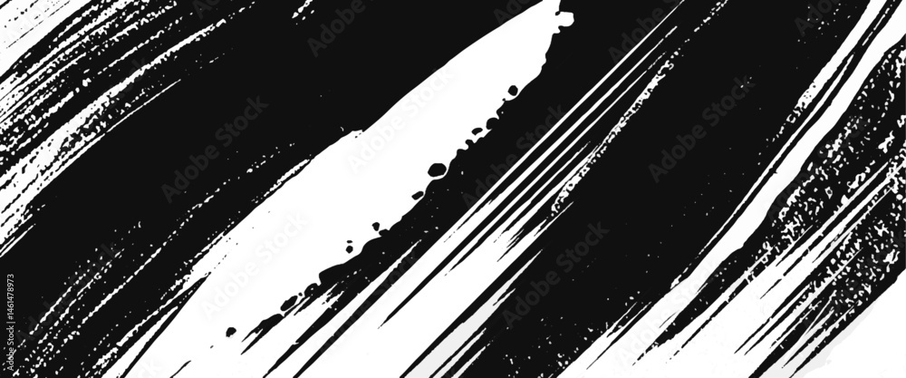 Vector abstract style black paintbrush design banner templates