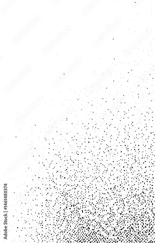 Obraz premium A dense scattering of small dark dots covers a white background.