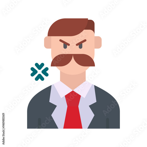 Angry Boss icon vector image. Suitable for mobile apps, web apps and print media.