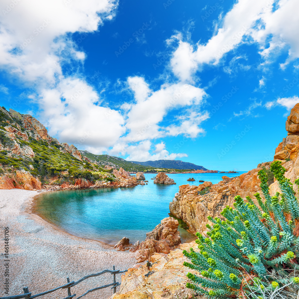 Gorgeous view of Li Cossi beach on Costa Paradiso resort.