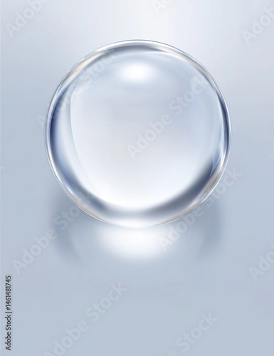 clear blue oil sphere, glass texture, liquid bubble, water, clean energy, cosmetic, serum, moisture, close up of oil, drops, 3d render, vector