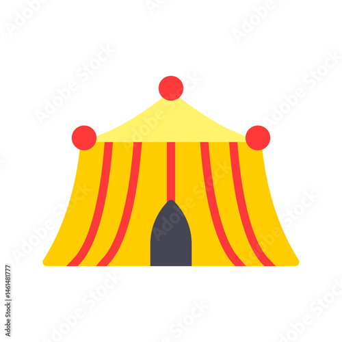 Circus Tent I icon vector image. Suitable for mobile apps, web apps and print media.