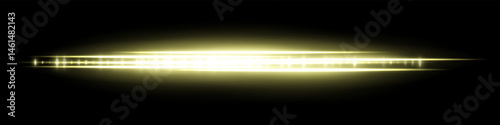 Golden glowing waveform with soft flare and reflection, radiating light intensity and dense central pattern. Used for futuristic audio display, signal visualization or interface effect.