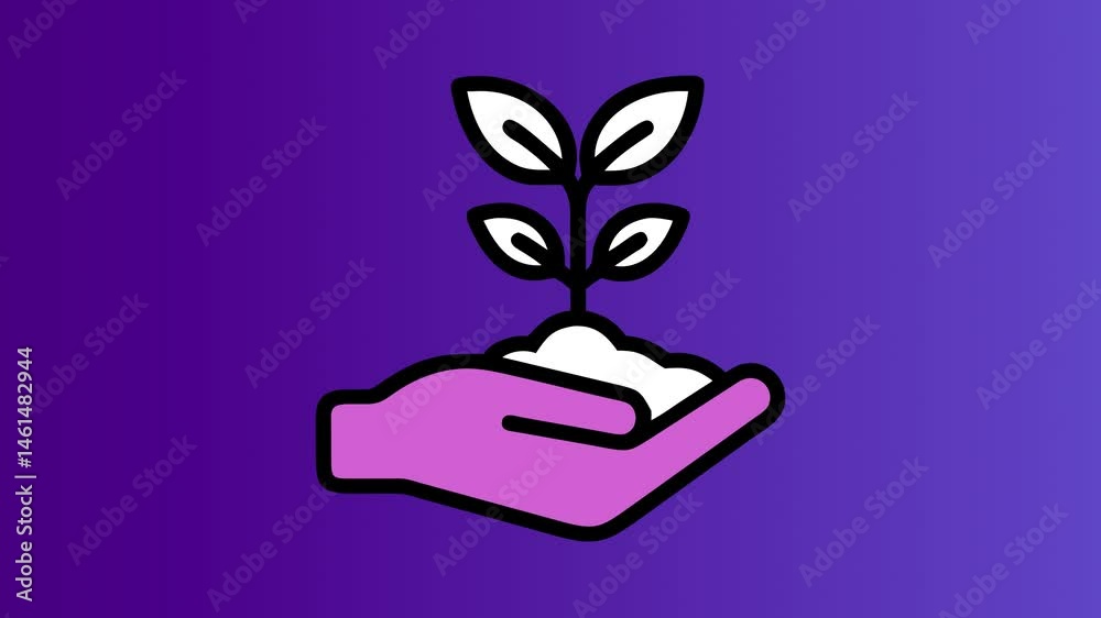 Plant in hand animated icon | Growth animated symbol Plant in hand animated icon | Growth animated symbol