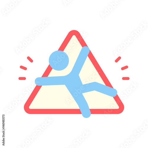 Danger of Slipping icon vector image. Suitable for mobile apps, web apps and print media.
