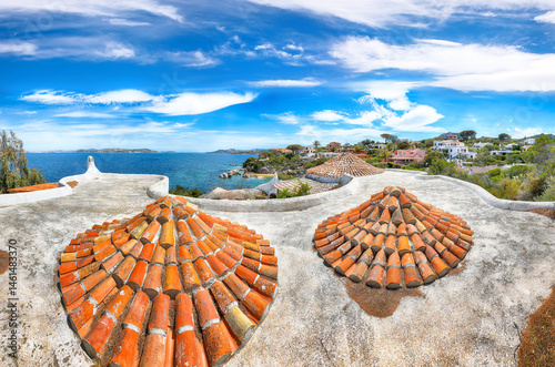 Obraz na płótnie Unbelivable view of Porto Rafael resort. Awesome tiled roof of traditional houses. w salonie