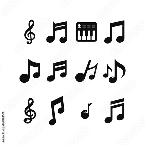 Collection of Music Symbols and a Keyboard