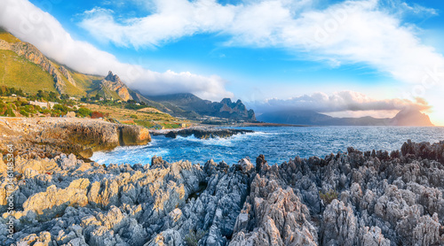 Marvelous seascape of Isolidda Beach near San Vito cape.