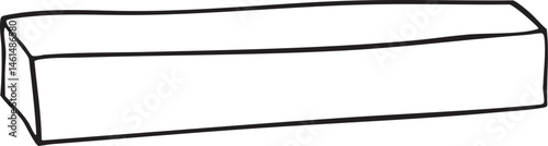 A simple elongated rectangular form is presented.