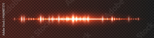Orange waveform with moderate glow and sharp amplitude peaks on dark transparent background. Great for sound recording apps, music editing interfaces, or streaming visuals.