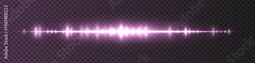 Purple waveform with moderate glow and sharp amplitude peaks on dark transparent background. Great for sound recording apps, music editing interfaces, or streaming visuals.