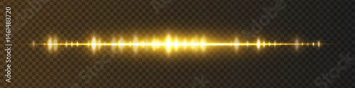 Orange waveform with moderate glow and sharp amplitude peaks on dark transparent background. Great for sound recording apps, music editing interfaces, or streaming visuals.