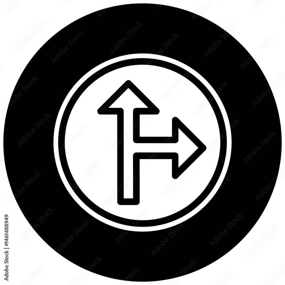 Side Road Right Icon Side Road Right Icon