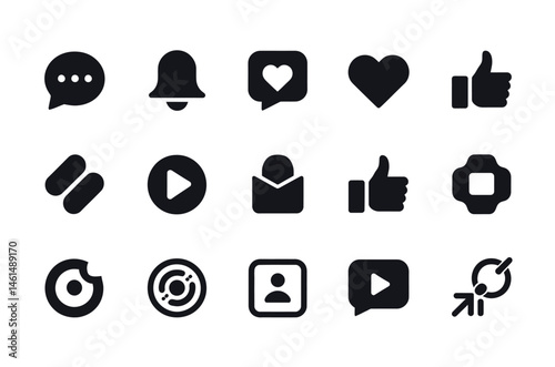Flat Icons for Social Media and Multimedia