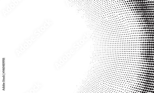 A dynamic white and black halftone radiates outwards from a central point.