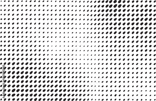 A dynamic layered of uniformly sized black circles against a white background.