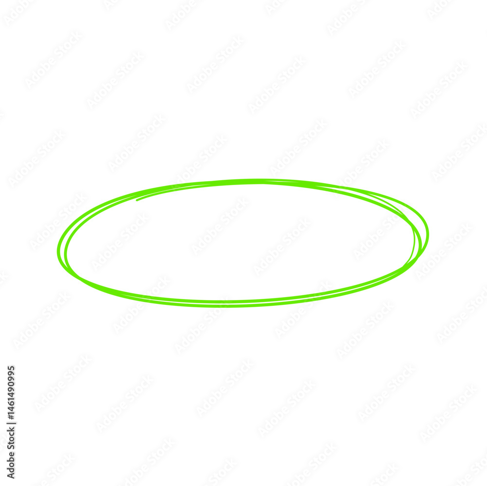 Green Hand Drawn Doodle Oval. Highlight Element Vector Illustration Green Hand Drawn Doodle Oval. Highlight Element Vector Illustration