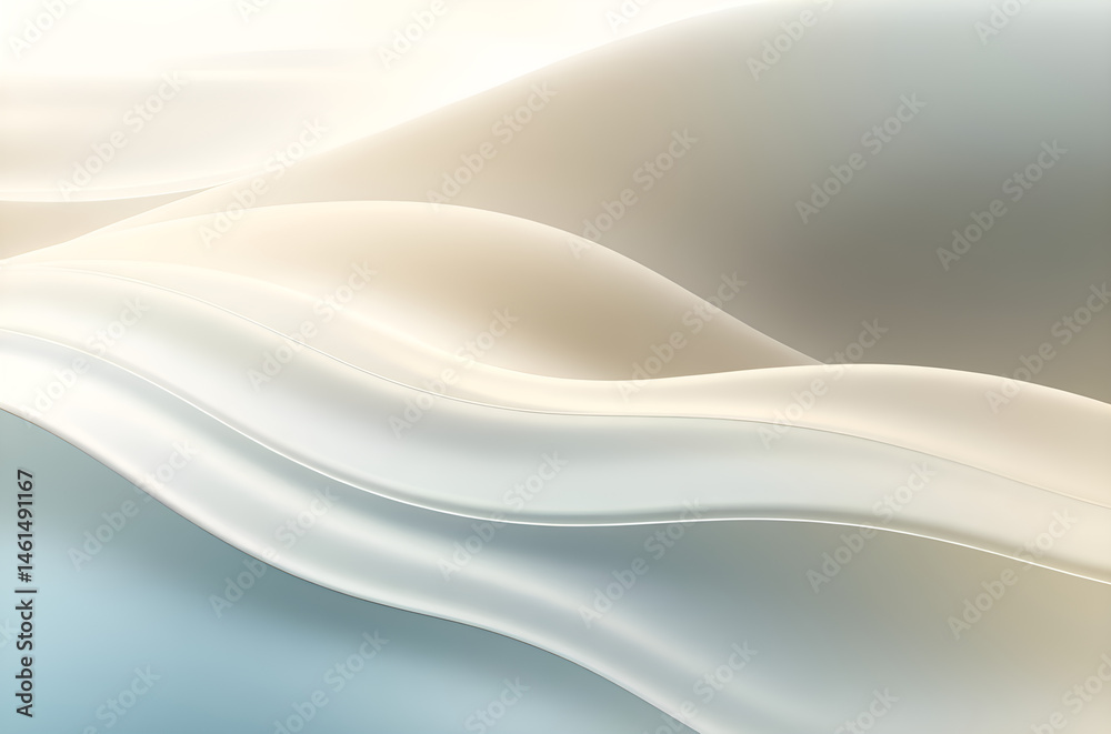 Obraz premium Flowing Abstract Waves with Gradient Tones in Soft Light Background, Generative AI