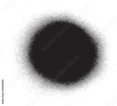 A dark circle gradually fades into white creating a sense of depth and transition.
