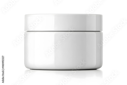 Blank White Cosmetic Jar Mockup Isolated on White Background for Cream or Lotion Packaging Design