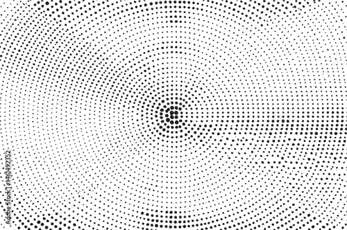 A central dot radiates outward through a circular of densely packed dots.