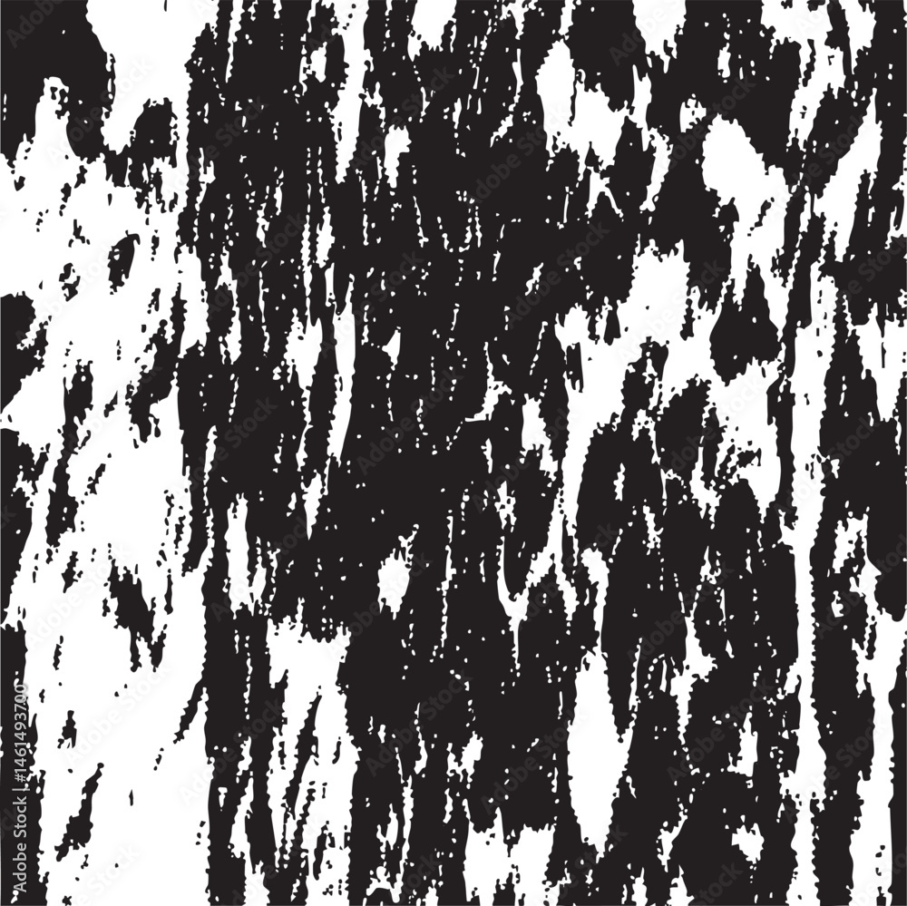 A dense textured of black and white shapes dominates the A dense textured of black and white shapes dominates the