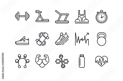 Simple Line Icons for Fitness and Wellness