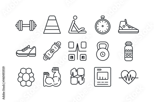 Simple Line Icons for Fitness and Wellness