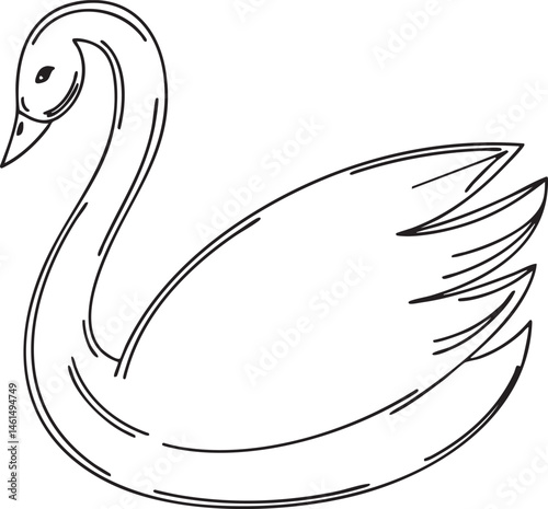 A graceful white swan floats serenely on a calm body of water.