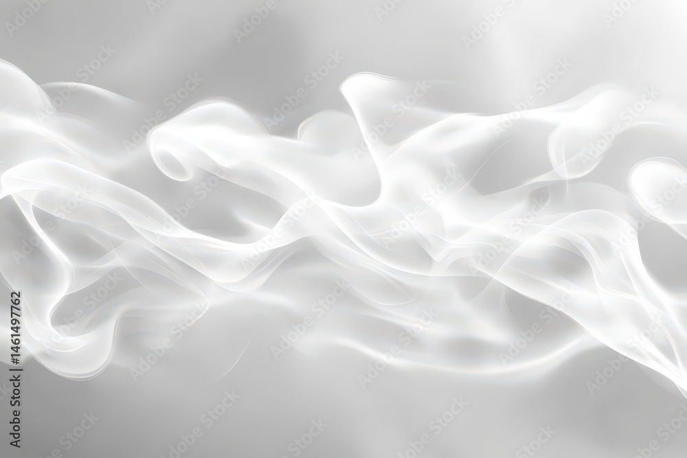 Obraz premium Abstract swirling shapes of light gray smoke.