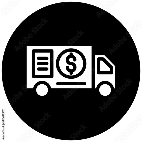 Cash Transfer Vehicle Vector Icon