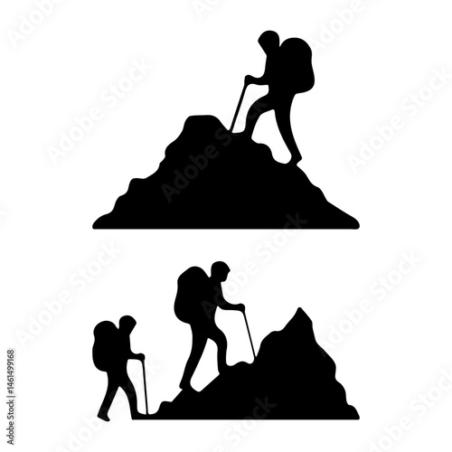 Mountains Hiking silhouette design