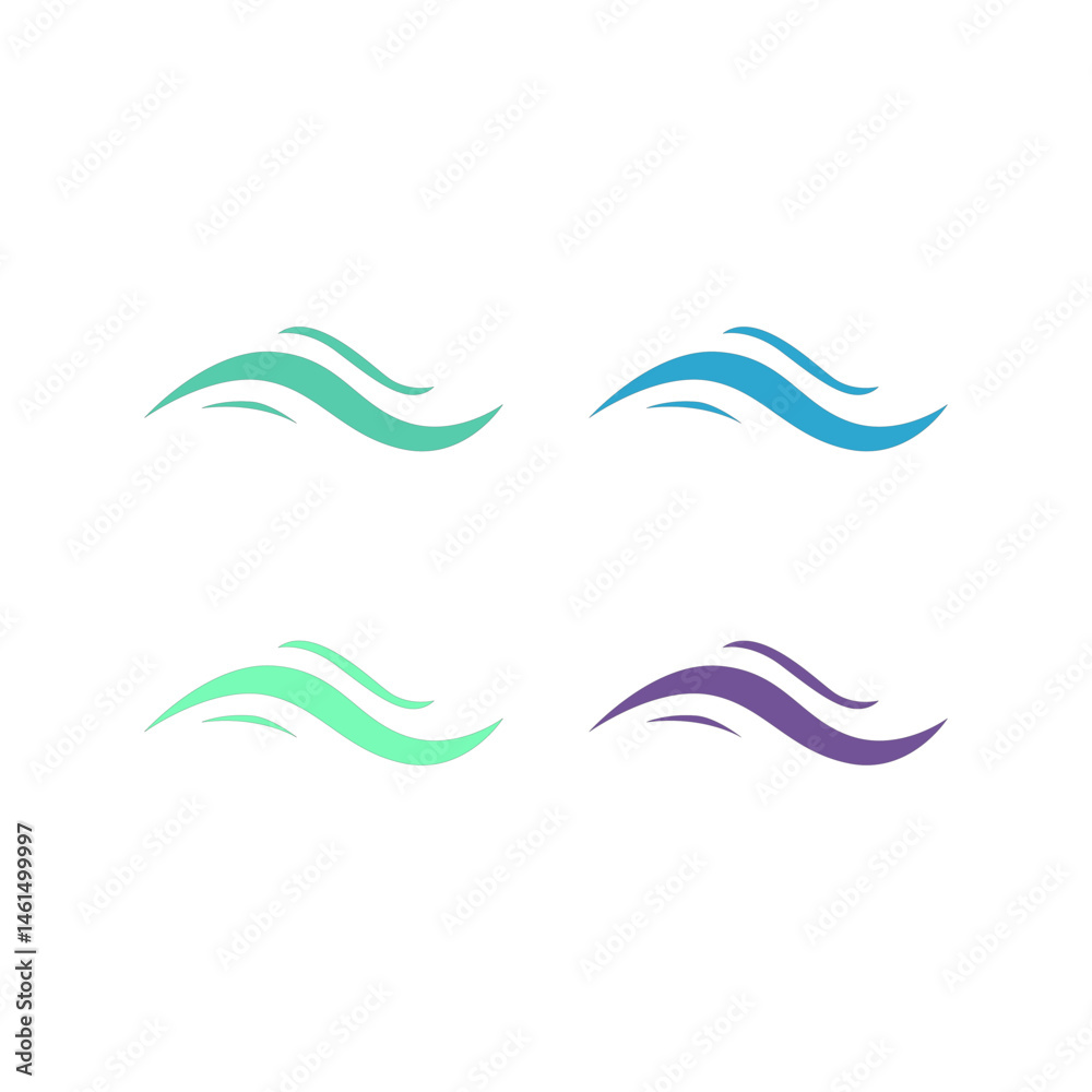 Fototapeta premium Water Splash Sign Symbol Logo Vector isolated on White