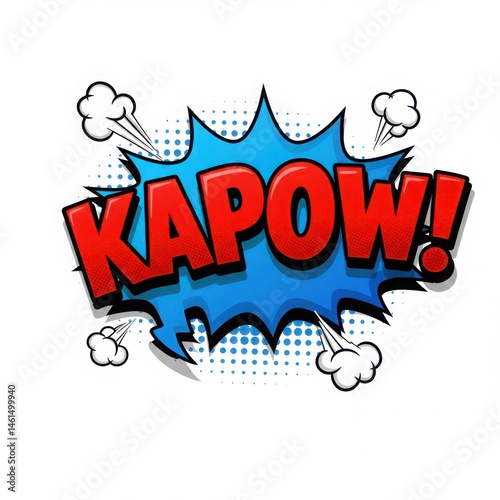 Kapow comic speech bubble isolated on white background
