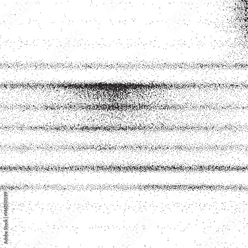 A layered textured black and white displays horizontal bands of varying density.