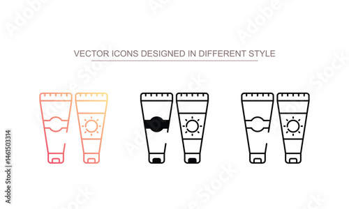 Sunscreen icon design with white background stock illustration