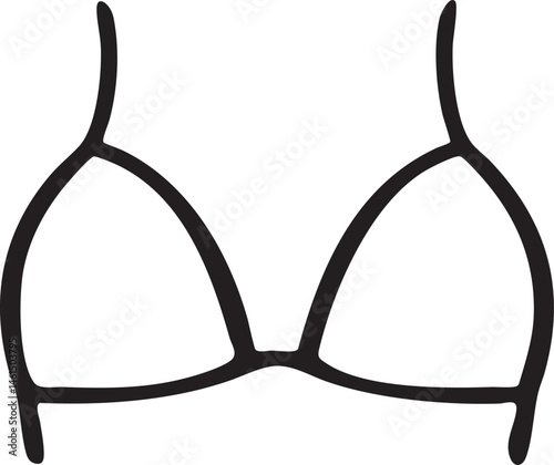 A simple black bra outline is displayed against a white background.